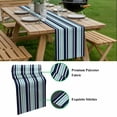 thumbnail image 5 of Navy Blue Turquoise Striped Table Runner - 120 Inch Long, Kitchen Dining Table Runner Dresser Scarves, Gradient Horizontal Lines Farmhouse Decor for Coffee Tables Wedding Party Banquet, 5 of 8