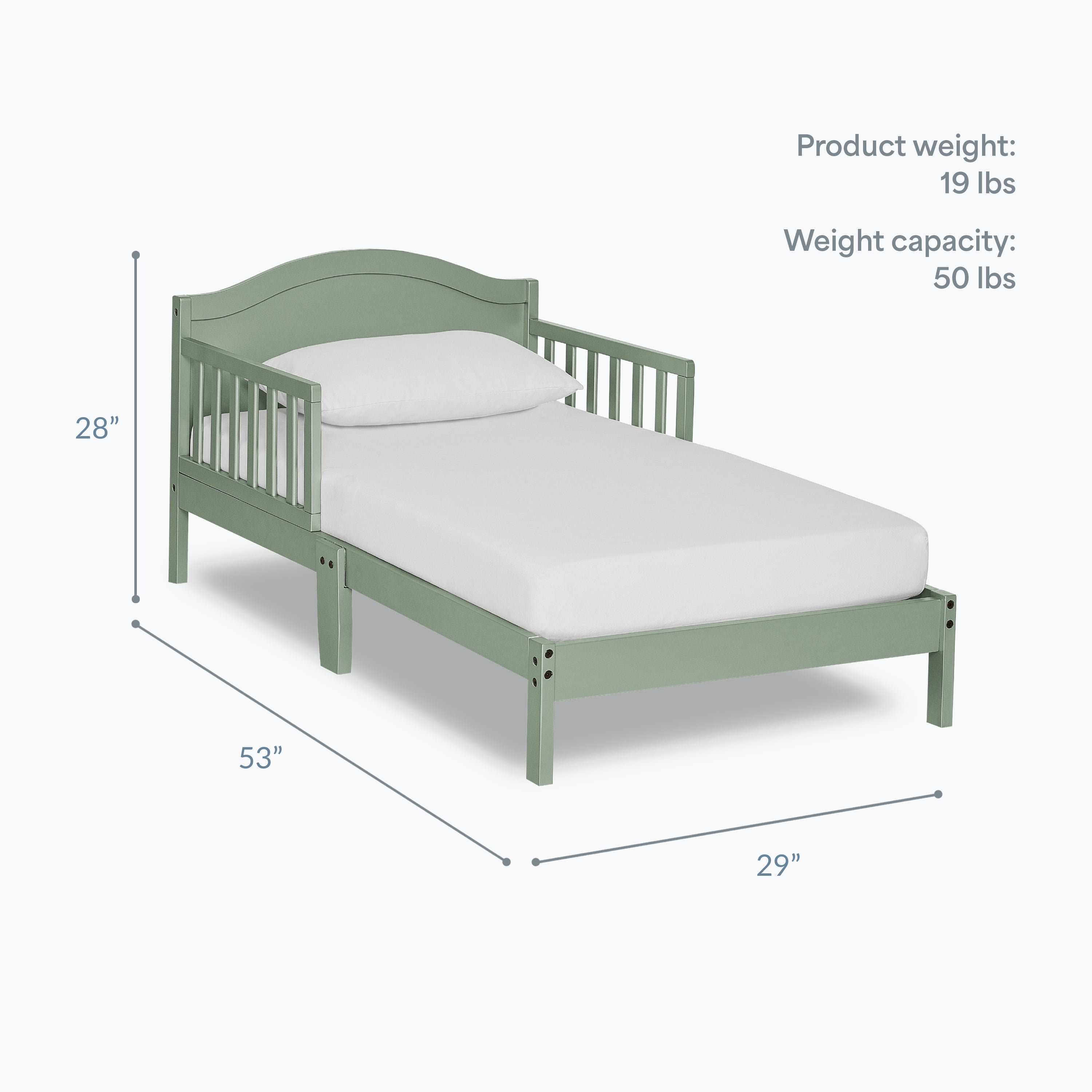 Dream On Me Sydney Toddler Bed, Meadow Green