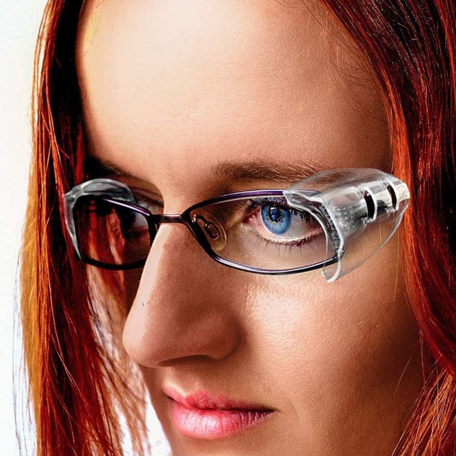 Two Pairs Safety Glasses Side Shield Transparent Glasses Frame Side Wing Double Hole Glasses Side Shield