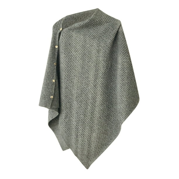 Chal de punto liso informal para mujer - Bufanda cálida, tejido de poliéster - Talla única para primavera/otoño/invierno