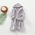 thumbnail image 2 of Gibobby Kids Soft Coral Fleece Bathrobe,Warm Hooded Sleep Robe with Waist Belt,Cute Cartoon Design,for Toddlers Children 2-12Y,Multi-Use Lounge Wear Kids Toddler Pajamas,Grey,Size 18-24 Months, 2 of 6