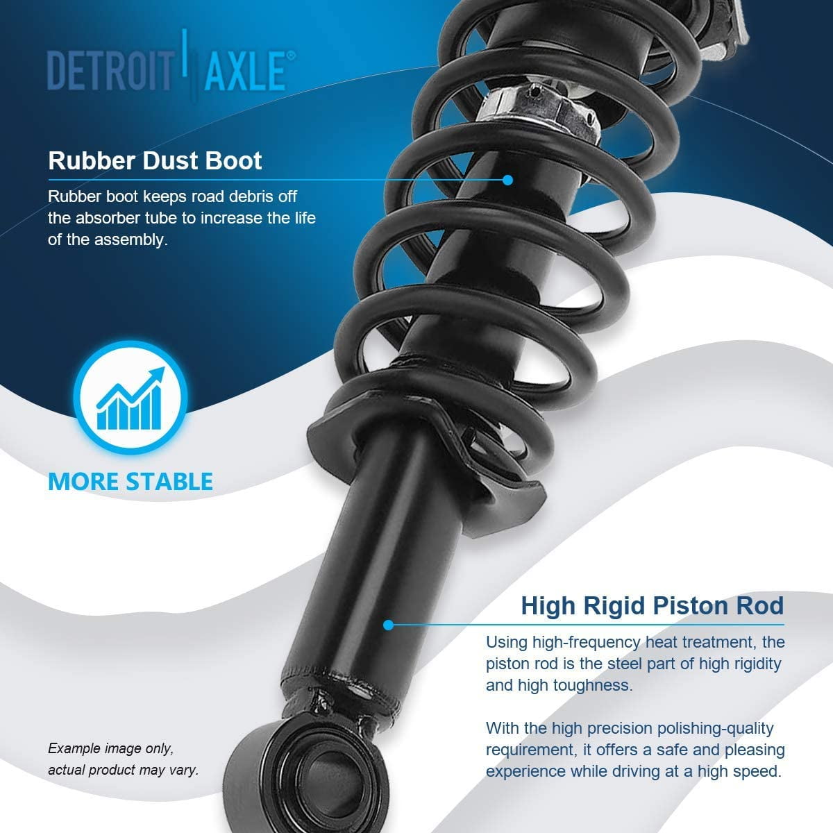 Detroit Axle - Rear Struts for 2009-2013 Toyota Corolla 09-10 Pontiac Vibe Complete 2 Struts with Coil Spring 2010 2011 2012 Quick Install Ready Struts Shocks Assembly
