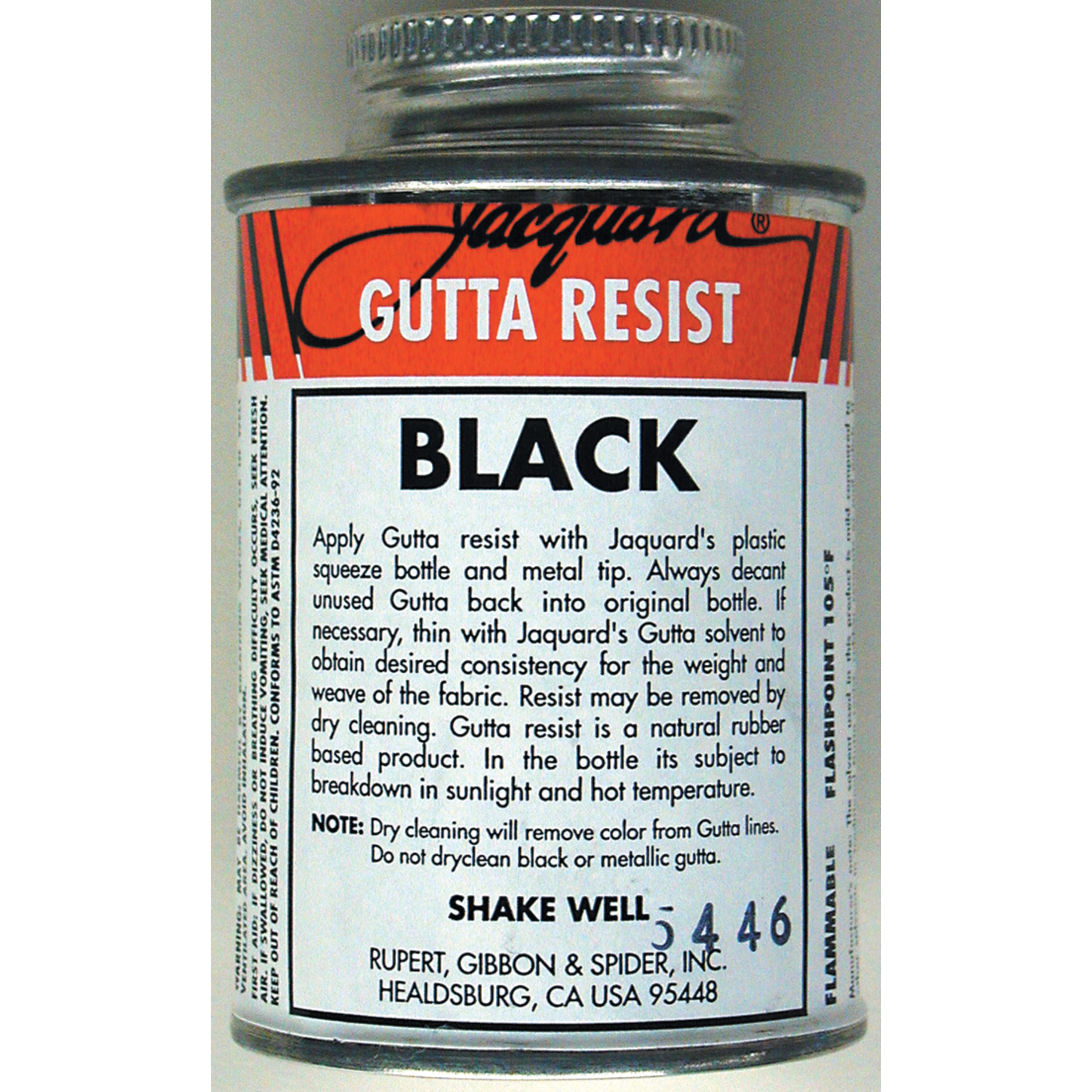 Jacquard Gutta Resist, 4 oz., Black, Fabric Dye