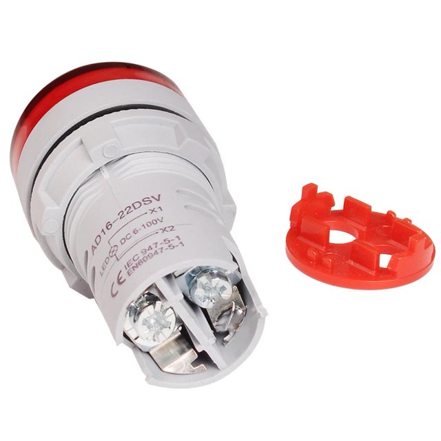 Probador de voltaje de 22 mm, medidor de voltaje, potencia de CC, 6-100 V, pantalla LED digital redonda Tmvgtek Para estrenar
