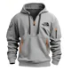 thumbnail image 4 of Sudadera informal con capucha para hombre, sudadera de manga larga con múltiples bolsillos con cremallera, estampado europeo, otoño e invierno, novedad de 2024, 4 of 5