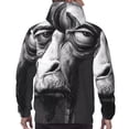 thumbnail image 7 of Kdxio Monochrome Giraffe Expression Print Mens Casual Hooded Collar Drawstring Hoodies Pullover Sweatshirts Casual Long Sleeve Shirts-X-Large, 7 of 7