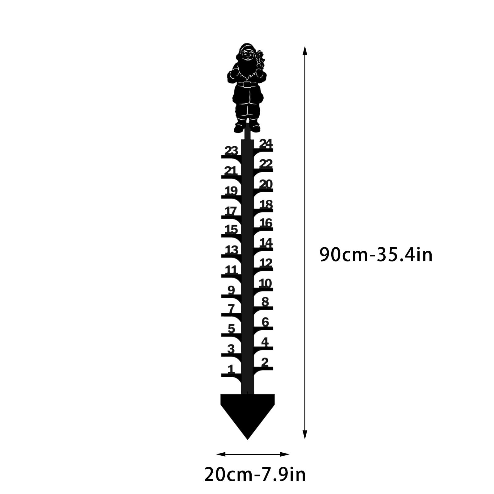 Santa Claus Snow Gauge for Christmas Decoration, 24 Inch Outdoor Metal Snow Measure Stake with Anti-Glare Coating, Festive Winter Gift for Garden and Yard