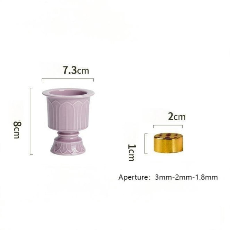 Warmself Incense Holder Modern Minimalist Circular Incense Stick Burner for Cones or Sticks for Yoga & Meditation, Enhance Atmosphere,Ceramic Ash Catcher Purple-8