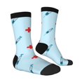 thumbnail image 4 of Yiaed Syringe And Red Cross Print Great elasticity Crew Socks Sports socks for Men and Women, 4 of 5