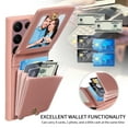 thumbnail image 3 of SaniMore RFID Blocking Wallet Case for Samsung Galaxy S22 Ultra, Crossbody Zipper Purse Case for Women/Girls, Wrist Strap PU Leather Card Holder Kickstand Cover for Samsung S22 Ultra, Rosegold, 3 of 9