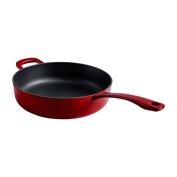 Chuck Hughes Cast Iron Deep Skillet, 3.75 L (4 qt.) Red