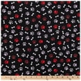 thumbnail image 2 of Black  Red Plaid Paw Prints Cotton Calico Fabric, 2 of 2
