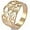 Gold, variant on Stainless Steel Carved Flower Pattern Promise Wedding Statement Cocktail Party Ring
