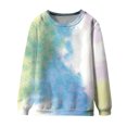 thumbnail image 4 of kaondbfi Hoodless Sweatshirts for Stylish Women Tie Dye Sweatshirt Casual Long Sleeve Crewneck Pullover Shirts Womens Summer Fall Fashion Sweat Shirts, 4 of 5