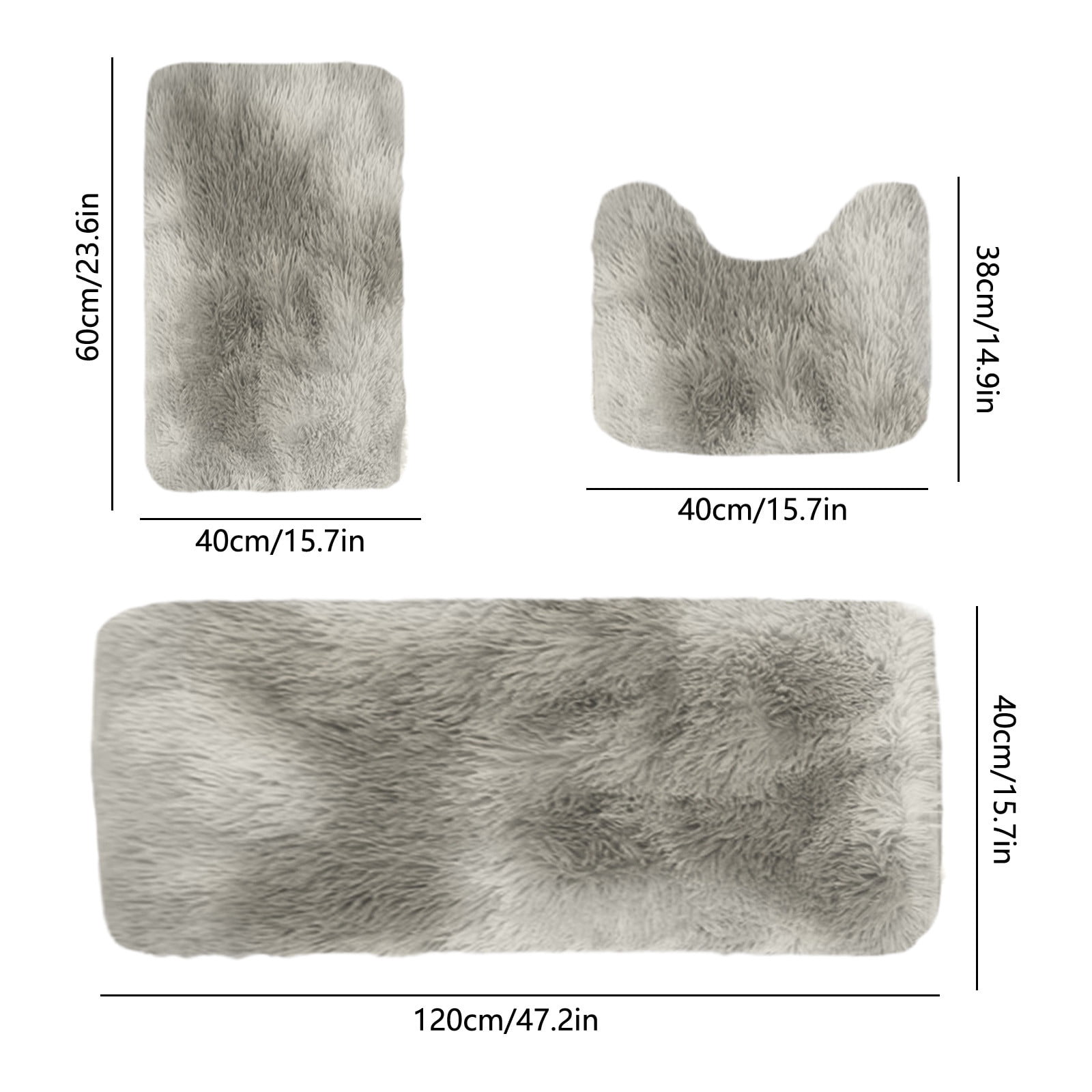 Mixed Color Bath Mats Set, 3-Piece Non-Slip Bathroom Rug Set, Soft Water Absorbent Velvet Fleece, Comfortable for Feet, Machine Washable, Easy to Dry, Perfect for Bathroom, Toilet