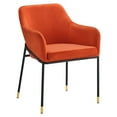 thumbnail image 2 of Modway Jovi 19" Performance Velvet Dining Armchair in Black/Orange (Set of 2), 2 of 7