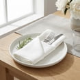 thumbnail image 4 of Pack of 12 Cloth Napkins - Cotton, Washable, Reusable for Dining Table, Restaurant, Weddings, Events, and Parties Beige 13x13inch, 4 of 6