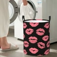 thumbnail image 5 of XMXT Collapsible Laundry Basket, Pink Multi Lips Print Waterproof Laundry Hampers Storage Baskets Dirty Clothes Hamper, 40L, 5 of 8