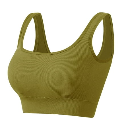 Rigardu Hot Sale!! Sports Bras for Women Medium Support Padded Bra Seamless Women s Sports Wireless Bra Fixed Straps Sports Yoga Anti Bra Comfortable Bottoming Beauty Tank Tops