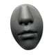 thumbnail image 5 of Simulación de modelo de cara de silicona portátil profesional para sesión de fotos de labio Negro Baoblaze Maniquí de cara, 5 of 6