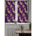 thumbnail image 4 of Halloween Tier Curtains 45 Inch Length,Sheer Curtains for Bedroom Living Room Window Orange Yellow Pumpkin Purple Black Castle Rod Pocket Drapes Kitchen Curtains Small Half Window 27.5"x45" 2 Panels, 4 of 7
