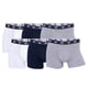thumbnail image 1 of CR7 Hombre Calzoncillos, Paquete de 6 - Trunks, Algodón Orgánico elástico Blanco/Gris/Azul oscuro S (Small), 1 of 3