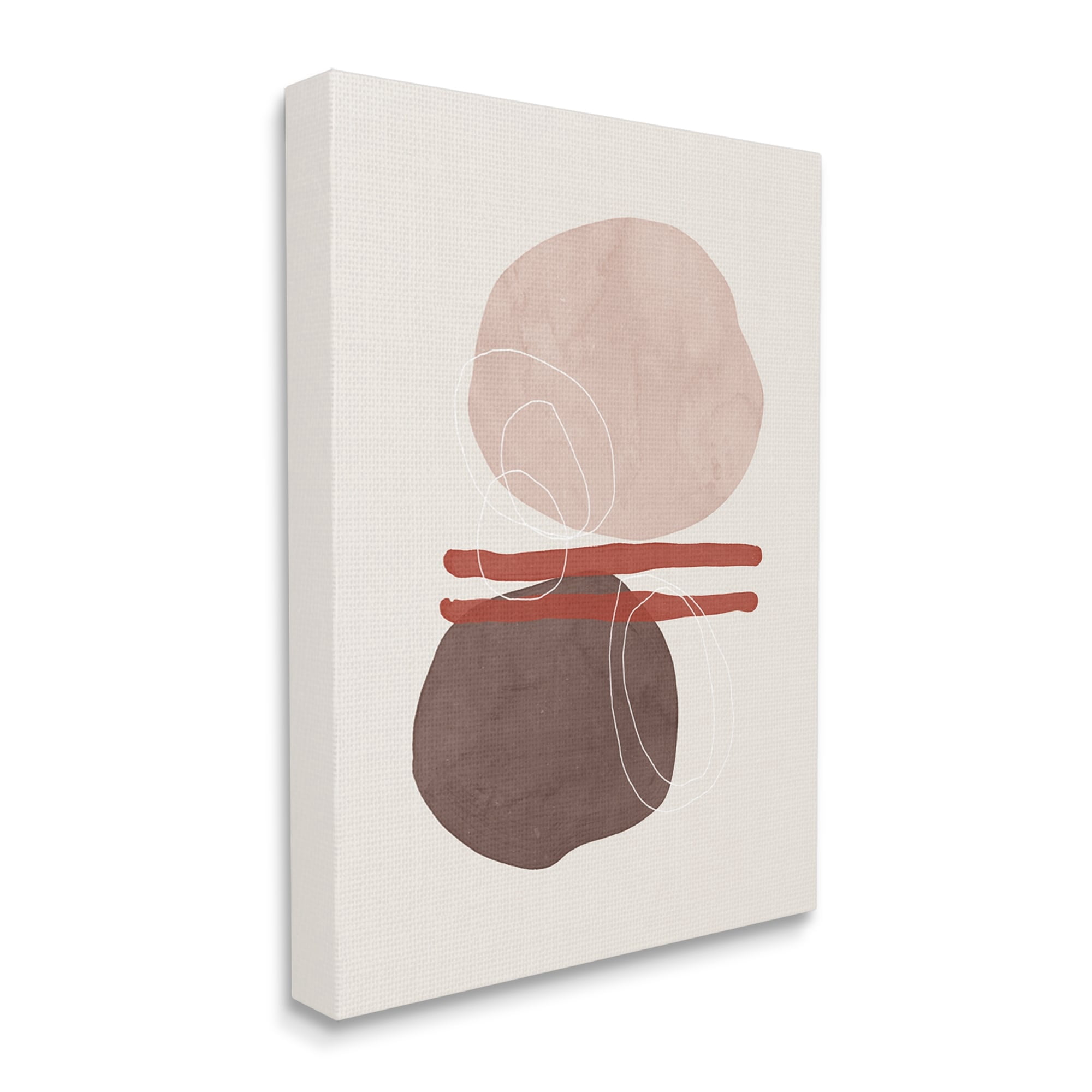Stupell Abstract Round Shapes Contemporary Abstract Painting Gallery Wrapped Canvas Print Wall Art