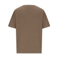 thumbnail image 6 of Lovskoo 2024 Women's Trendy Short Sleeve Shirts Oversized Knitted Tops V Neck Blouses for Women Solid Color Loose Casual Khaki-M, 6 of 9