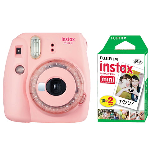 Portugees Umeki Inschrijven Fujifilm Instax Mini 9 Instant Film Camera Clear Pink + 20 Sheets Instant  Film - Walmart.com