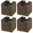 thumbnail image 3 of mDesign Woven Hyacinth Kitchen Storage Organizer Basket Bin, 4 Pack, Black Wash, 3 of 7