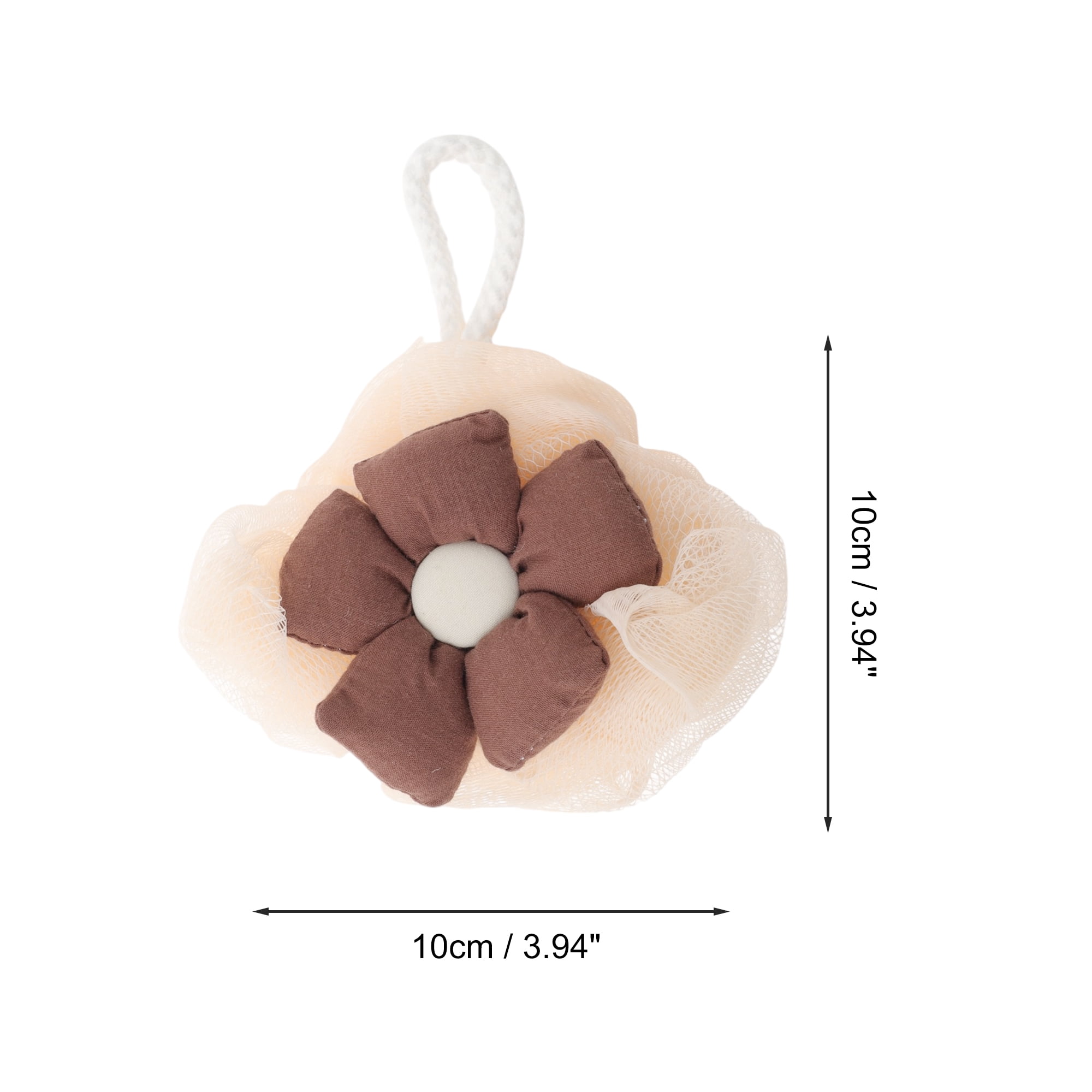 Unique Bargains Sunflowers Bath Shower Loofah Sponge 1 Pc Coffee Color