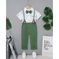 thumbnail image 4 of SANMIO Toddler Baby Boy Clothes Suit Gentleman Wedding Outfits, Formal Dress Shirt with Bowtie + Suspender Pants 1-5 Years, 4 of 6