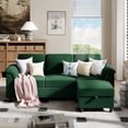 thumbnail image 3 of Walsunny 79" Convertible Sectional Sofa, L Shaped Sofa Couch with Reversible Chaise for Living Room Modern Linen Fabric for Living Room, Green, 3 of 9