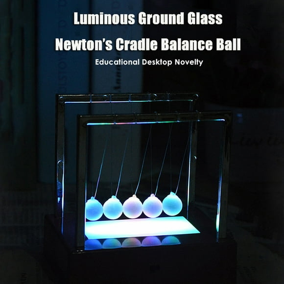 Agiferg 2cm Luminous Ground Pendulum Newton Cradle Balance Ball for Desktop Decoration