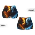 thumbnail image 3 of Sikiie Red And Blue Fire Skull Warrior Print Workout Shorts Women Scrunch Butt Gym Shorts Seamless High Waist Tummy Control Yoga Biker Athletic Shorts, 3 of 5