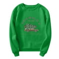 thumbnail image 4 of Chandails en Molleton de Noël pour Femmes Mode Loisirs Col Rond Manches Raglan Impression Lettres Sans Capuchon Pullovers, 4 of 4