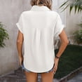 thumbnail image 4 of BUIGTTKLOP Button down Shirts for Women Short Sleeve Shirts Collared V Neck Summer Beach Tops, 4 of 6