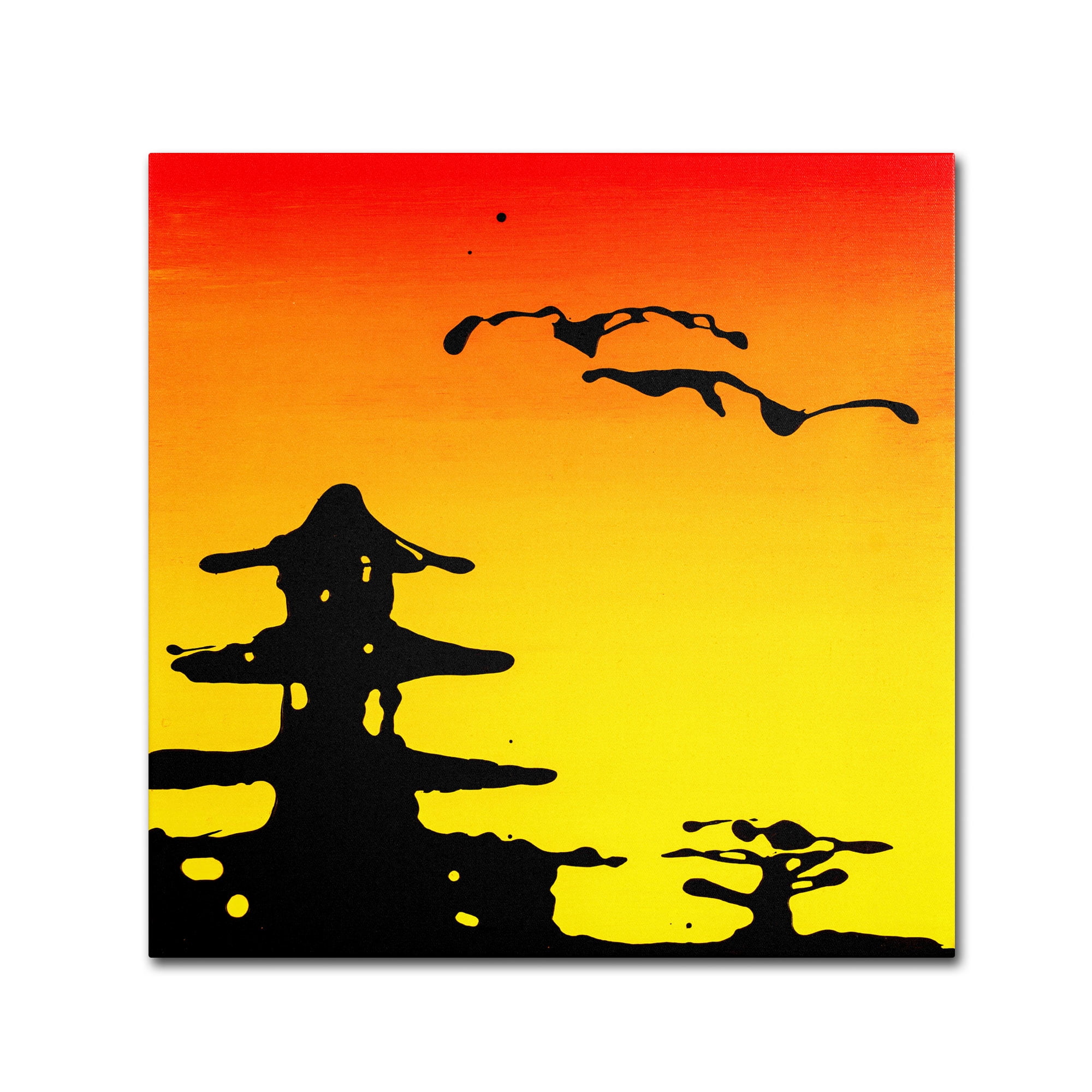 Trademark Fine Art "Pagoda Sunset" Canvas Art by Roderick Stevens