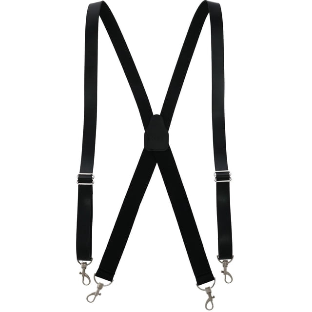 CTM® Smooth Coated Leather Suspenders with Metal Swivel Hook Ends (Men's)