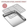 thumbnail image 3 of 10 Inch Toaster Oven Tray And Rack Set, Small Stainless Steel Baking Pan With Cooling Rack,dishwash (haoyi, 3 of 4