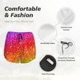 thumbnail image 4 of Balery Colorful Glitter Pantalones cortos deportivos para mujer con forro y dos bolsillos, elásticos, para entrenamiento, gimnasio, yoga-XX-Large, 4 of 7