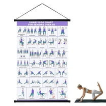 Bohorizon Chair Yoga for Seniors Over 60 Chart, Wall Hanging with Rope, Exercise Guide Poster