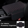 thumbnail image 2 of Pnellth Car Armrest Mat，Leather Armrest Cover Cushion with Side Storage Pockets Car Center Console Cover Car Interior Accessory for Car Truck RV, 2 of 8