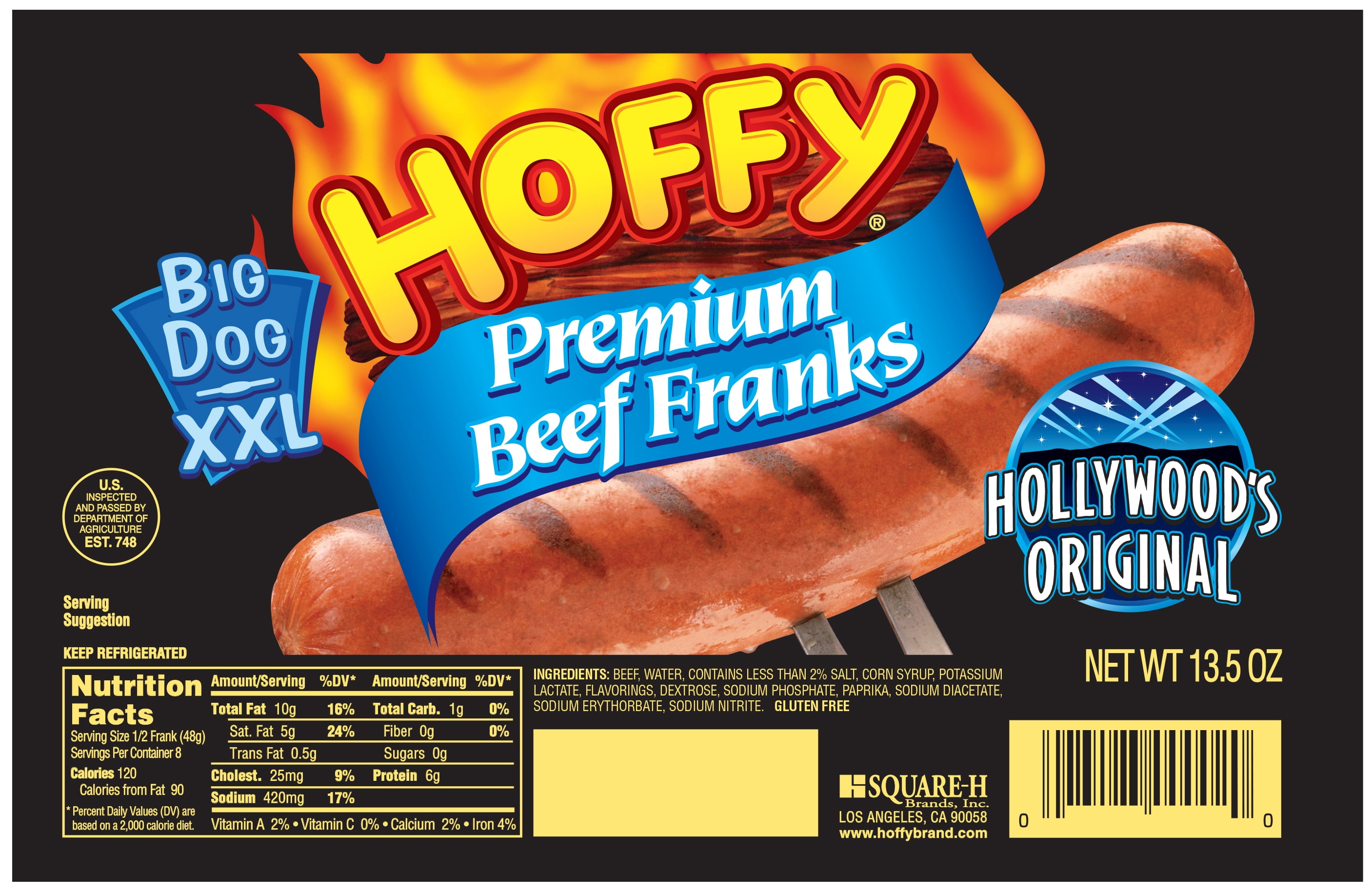 Hoffy Premium Beef Franks XXL Big Dog 13.5 oz.