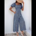thumbnail image 4 of Mono de Verano 2025 para Mujer, Estilo Floral, Informal, Holgado, con Pierna y Corta. Azul XL, 4 of 9