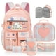 thumbnail image 1 of Mochila LEWKANA Cute para niñas con fiambrera, juego de 5 unidades, color rosa, 1 of 6