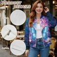 thumbnail image 6 of DISNIMO Butterfly Daisy Printed Sweatshirts for Women Trendy Jackets Long Sleeve Outwear Zip Front Jackets for Fall Winter, 2XL, 6 of 7