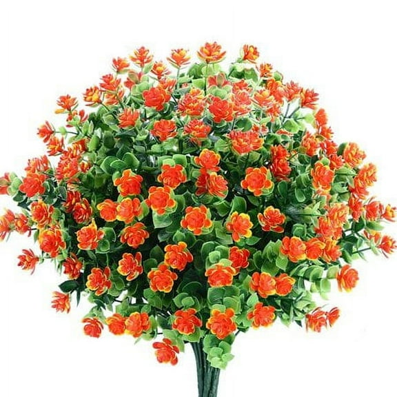 ZOELNIC 6pcs Artificial Flowers Outdoors, UV Resistant Plastic Flower Plants for Outdoor, for Garden Patio Porch Window Box Home Wedding Decor