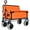 Orange, variant on 3-in-1 Folding Wagon with Bench Seat, 500lbs Capacity, 9"x4" All-Terrain Beach Tires, 360° Swivel Wheels, Collapsible Utility Cart for Camping Beach Outdoor