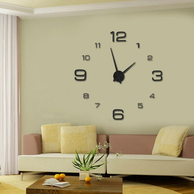 Non Ticking Elegant Self-Adhesive Wall Sticker Clock, Wall Clock, For Office Home